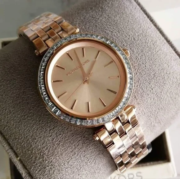 ***NEW*** Sent Michael Kors  Darci Rose Gold Tone Watch 33MM - Picture 4 of 11